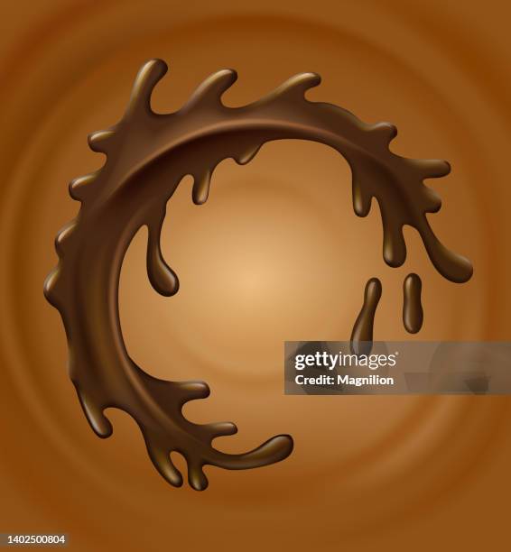 chocolate splash - schokoladentrüffel stock-grafiken, -clipart, -cartoons und -symbole