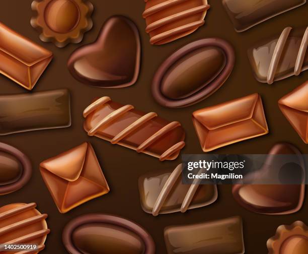 chocolate candy background - cocoa powder stock illustrations