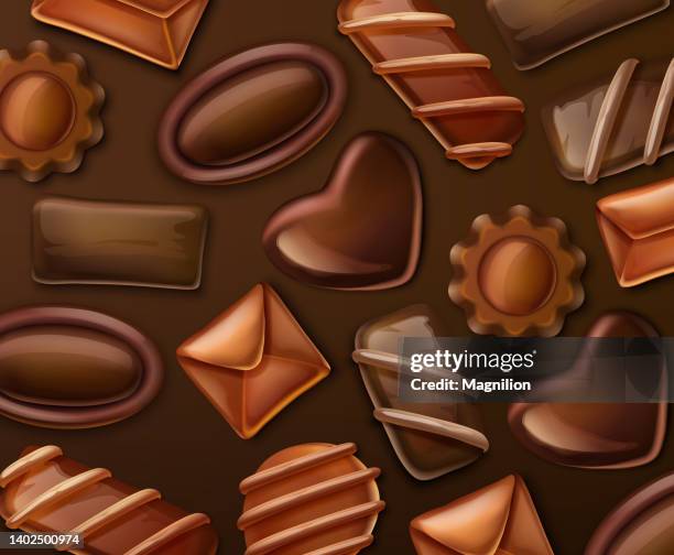 chocolate candy background - cocoa powder stock illustrations