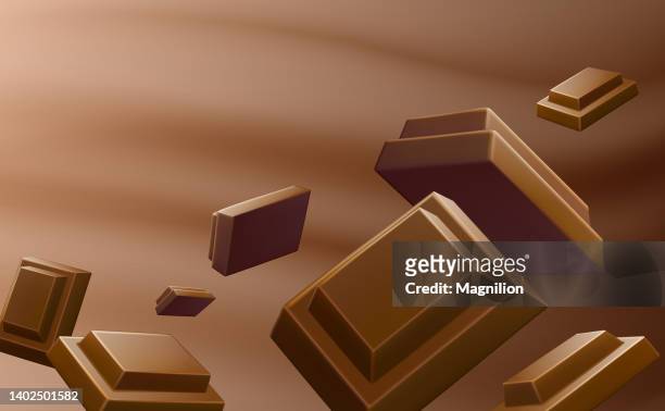 chocolate bar pieces background - cocoa powder stock illustrations