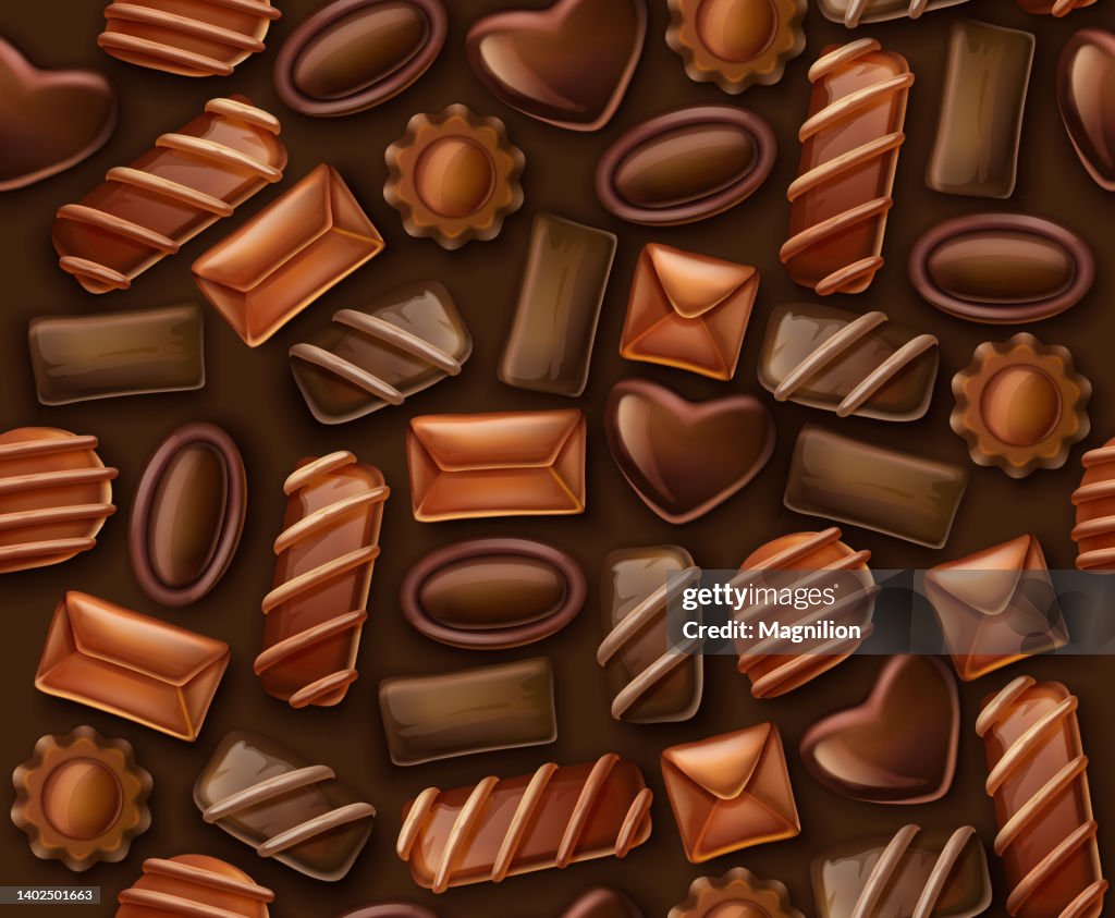 Chocolat Pattern Chocolate Candies Seamless Pattern High-Res Vector Graphic - Getty Images