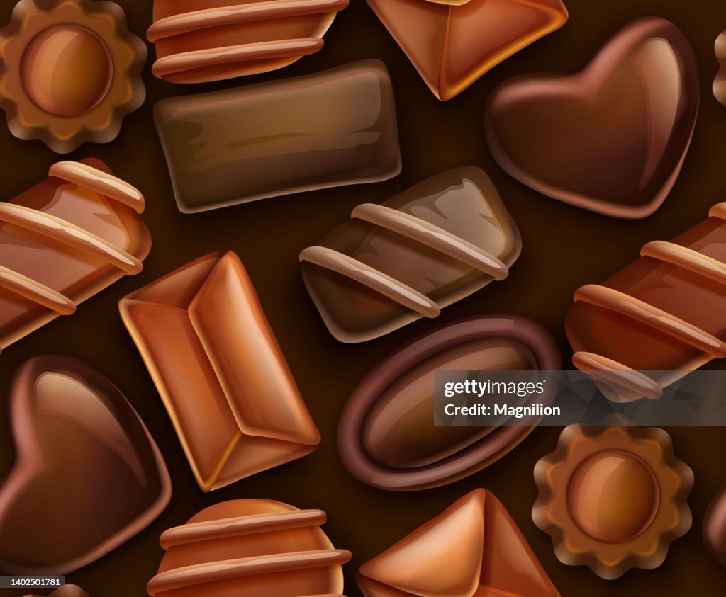 Chocolat Pattern Chocolate Candies Seamless Pattern High-Res Vector Graphic - Getty Images