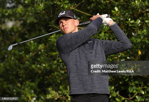 Max Charles of Australia tees off on the 1st hole during a practice day prior to the R&A Amateur Championship at Royal Lytham & St. Annes on June 12,...