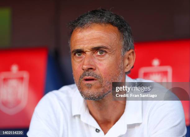 Luis Enrique, Head Coach of Spain looks on prior to the UEFA Nations League League A Group 2 match between Spain and Czech Republic at La Rosaleda...