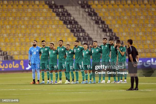 Algeria Team poses during the FIFA Friendly Regular Round match between Iran and Algeria at Suheim Bin Hamad Stadium on June 12, 2022 in Doha, Qatar.