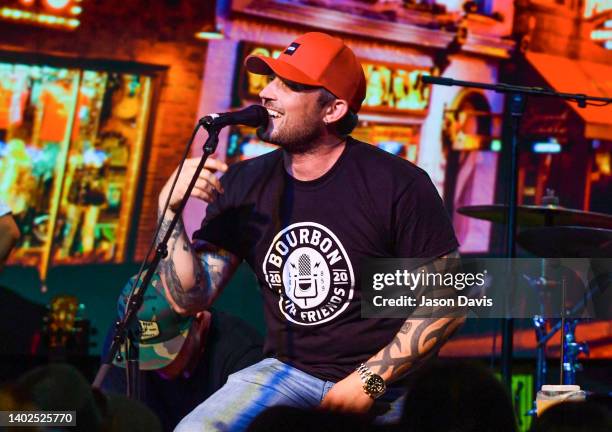 Michael Ray performs onstage during SiriusXM's The Music Row Happy Hour Live On The Highway From Margaritaville on June 12, 2022 in Nashville,...