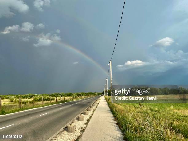 highway before storm - highway hungary stock pictures, royalty-free photos & images