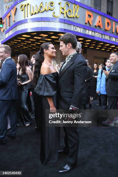 Lea Michele and Jonathan Groff attend the 75th Annual Tony Awards at Radio City Music Hall on June 12, 2022 in New York City.