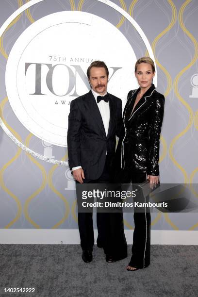 Sam Rockwell and Leslie Bibb attend the 75th Annual Tony Awards at Radio City Music Hall on June 12, 2022 in New York City.