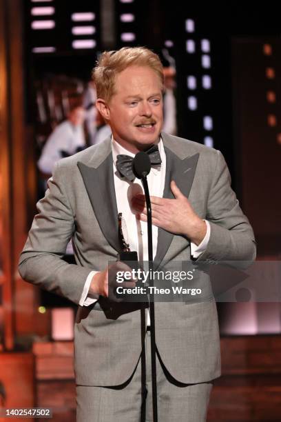 Jesse Tyler Ferguson accepts the award for Best Performance by an Actor in a Featured Role in a Play for "Take Me Out" onstage at the 75th Annual...