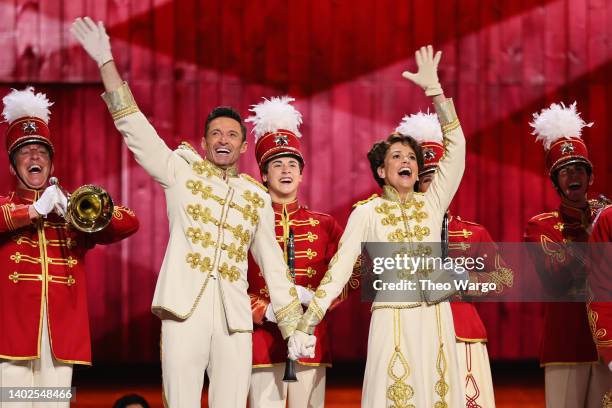 Hugh Jackman and Sutton Foster perform a number from "The Music Man" onstage at the 75th Annual Tony Awards at Radio City Music Hall on June 12, 2022...