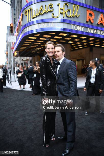 Leslie Bibb and Sam Rockwell attend the 75th Annual Tony Awards at Radio City Music Hall on June 12, 2022 in New York City.