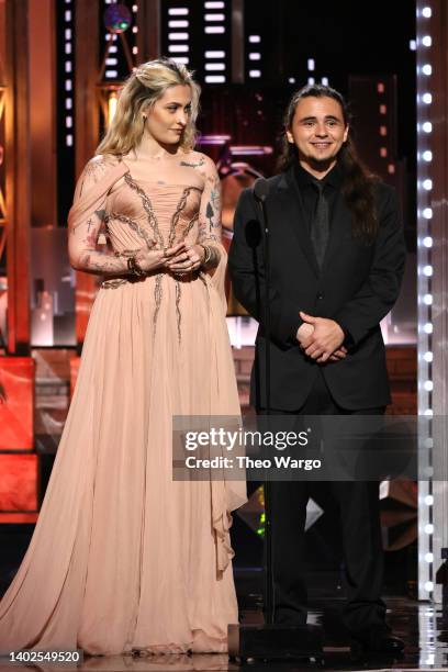 Paris Jackson and Prince Jackson speak onstage at the 75th Annual Tony Awards at Radio City Music Hall on June 12, 2022 in New York City.