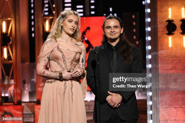 Paris Jackson and Prince Jackson speak onstage at the 75th Annual Tony Awards at Radio City Music Hall on June 12, 2022 in New York City.