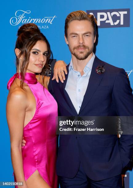 Hayley Erbert and Derek Hough attend the 4th Annual Critics Choice Real TV Awards at Fairmont Century Plaza on June 12, 2022 in Los Angeles,...