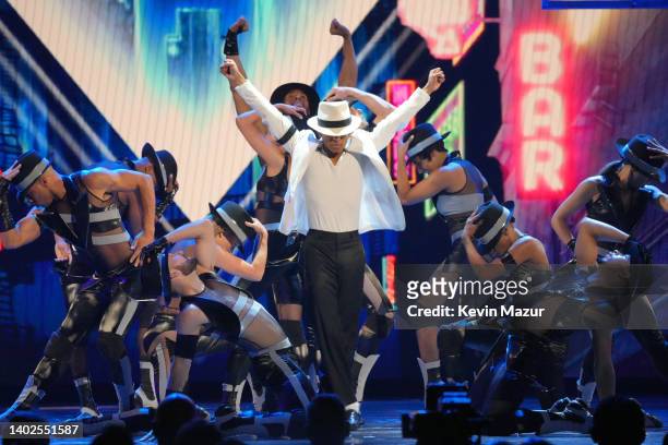 Myles Frost performs a number from "MJ" onstage during the 75th Annual Tony Awards at Radio City Music Hall on June 12, 2022 in New York City.