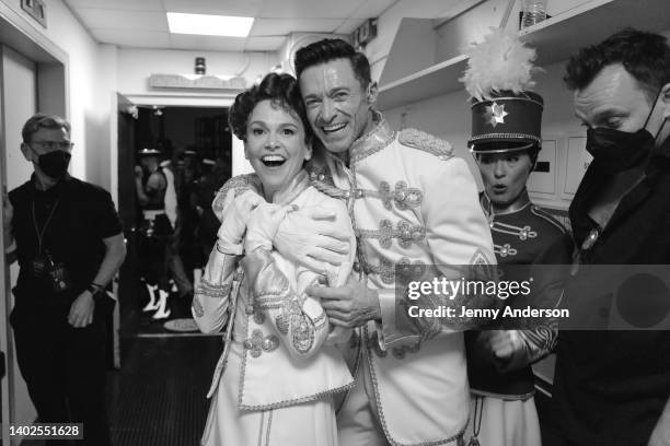 Sutton Foster and Hugh Jackman attend the 75th Annual Tony Awards at Radio City Music Hall on June 12, 2022 in New York City.