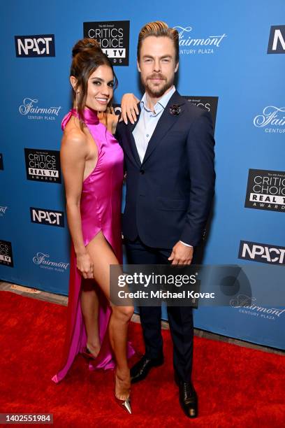 Hayley Erbert and Derek Hough attend the Fourth Annual Critics Choice Real TV Awards at Fairmont Century Plaza on June 12, 2022 in Los Angeles,...