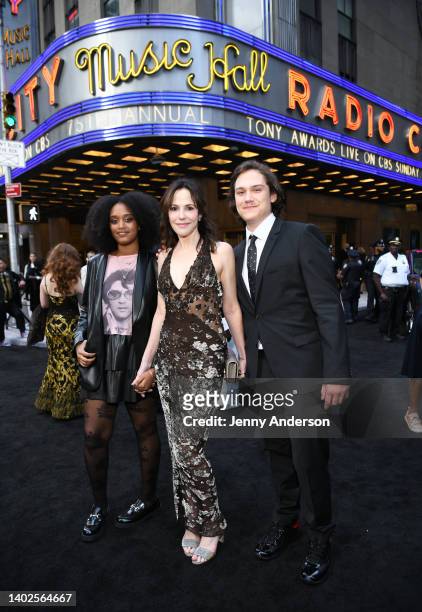 Caroline Aberash Parker, MaryLouise Parker and William Atticus Parker attend the 75th Annual Tony Awards at Radio City Music Hall on June 12, 2022 in...