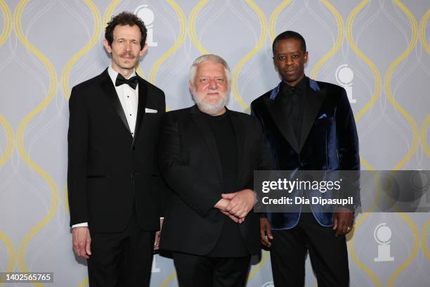 Adam Godley, Simon Russell Beale and Adrian Lester attend the 75th Annual Tony Awards at Radio City Music Hall on June 12, 2022 in New York City.