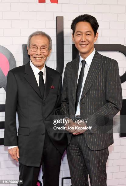 Oh Young-soo and Lee Jung-jae attend Netflix's "Squid Game" Los Angeles FYSEE Special Event at Netflix FYSEE At Raleigh Studios on June 12, 2022 in...