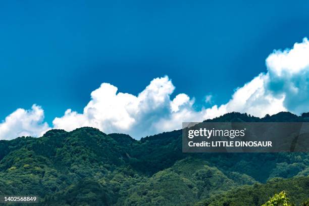 mountain and blue sky - 夏 ストックフォトと画像