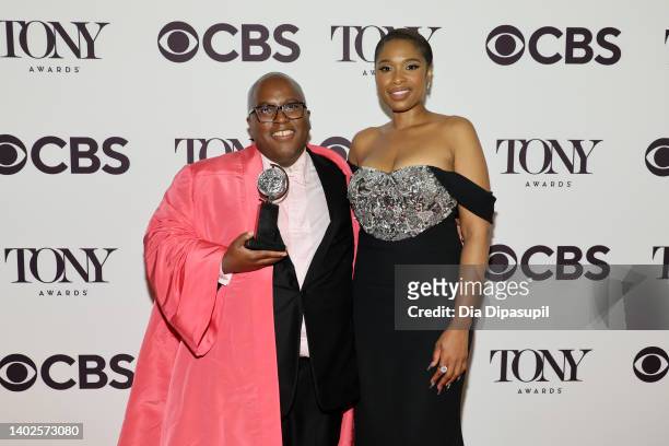 Michael R. Jackson and Jennifer Hudson pose in the press room during the 75th Annual Tony Awards at 3 West Club on June 12, 2022 in New York City.
