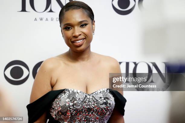 Jennifer Hudson is seen at the 75th Annual Tony Awards press room at 3 West Club on June 12, 2022 in New York City.