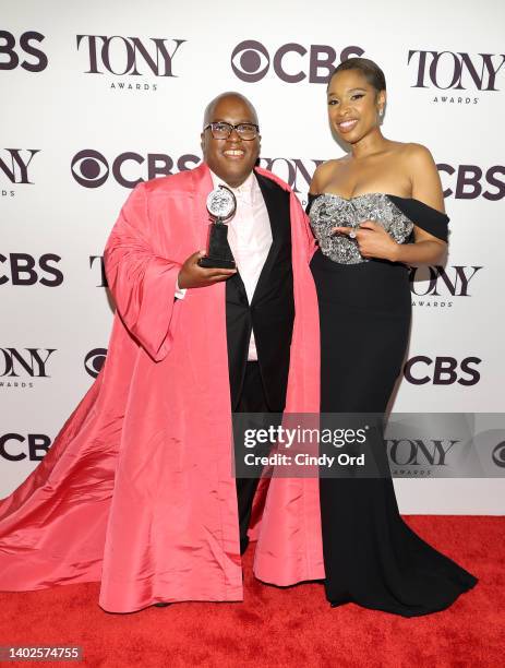 Michael R. Jackson and Jennifer Hudson pose in the press room during the 75th Annual Tony Awards at 3 West Club on June 12, 2022 in New York City.