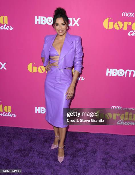 Eva Longoria arrives at the HBO Max Original Series "GORDITA CHRONICLES" Los Angeles Premiere at Valentine DTLA on June 12, 2022 in Los Angeles,...