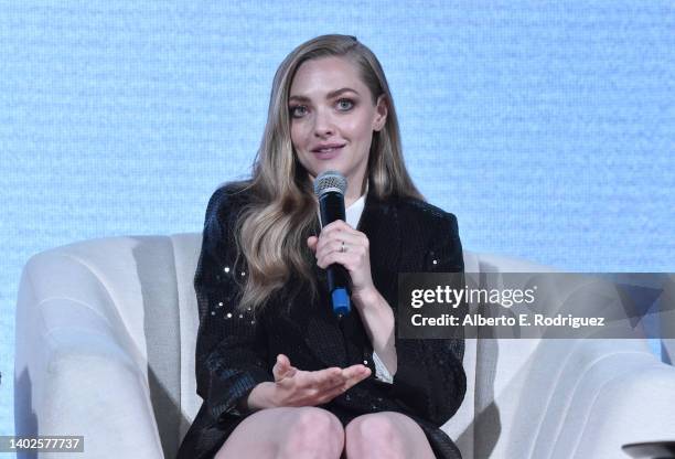 Amanda Seyfried attends the Emmy FYC "Clips & Conversation" Event For Hulu's "The Dropout" at El Capitan Theatre on June 12, 2022 in Los Angeles,...