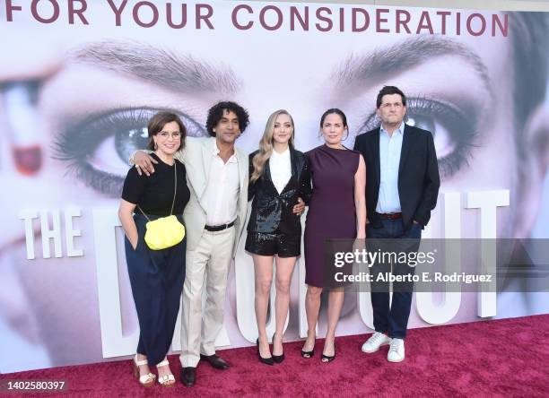 Liz Heldens, Naveen Andrews, Amanda Seyfried, Katherine Pope and Michael Showalter attend the Emmy FYC "Clips & Conversation" Event For Hulu's "The...