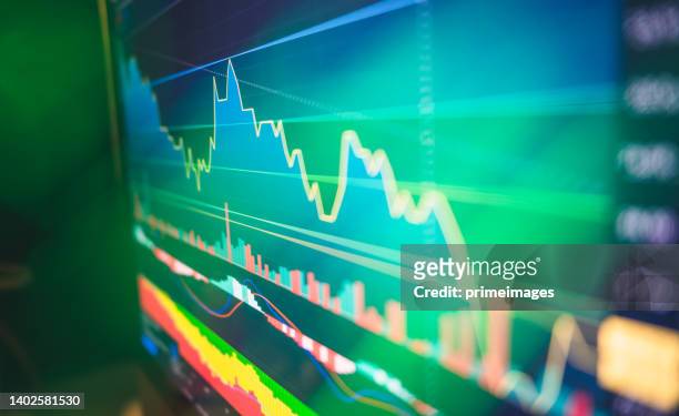 market movers going to positive with green ticker and postive percentage - stock market volatility stock pictures, royalty-free photos & images