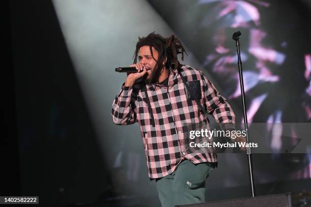 Cole performs on stage during Governors Ball 2022 at Citi Field on June 12, 2022 in New York City.
