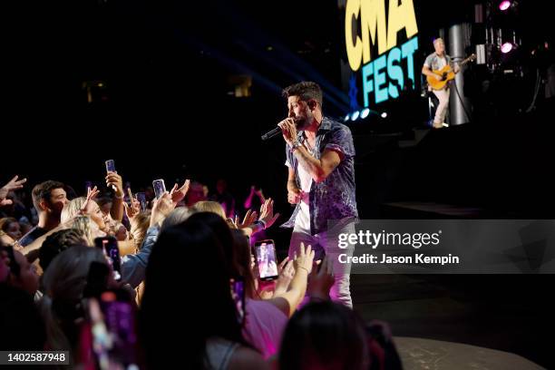 Matthew Ramsey of Old Dominion performs during day 4 of CMA Fest 2022 at Nissan Stadium on June 12, 2022 in Nashville, Tennessee.