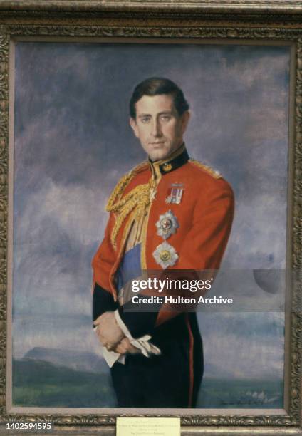 Portrait of Charles, Prince of Wales, in his uniform as Colonel-in-Chief of the 22nd Regiment, by British artist Norman Hepple , United Kingdom, 1980.