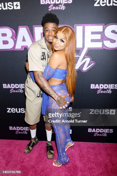 Chriseanroc and Blueface attend the ZEUS Network BADDIES SOUTH Houston Premiere at Regal Edwards Greenway Grand Palace ScreenX & RPX on June 12, 2022...