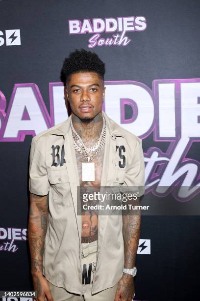 Blueface attends the ZEUS Network BADDIES SOUTH Houston Premiere at Regal Edwards Greenway Grand Palace ScreenX & RPX on June 12, 2022 in Houston,...