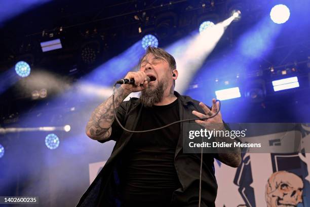 Daniel Schulz of Toxpack performs live on stage during Rock am Ring at Nuerburgring on June 4, 2022 in Nuerburg, Germany.