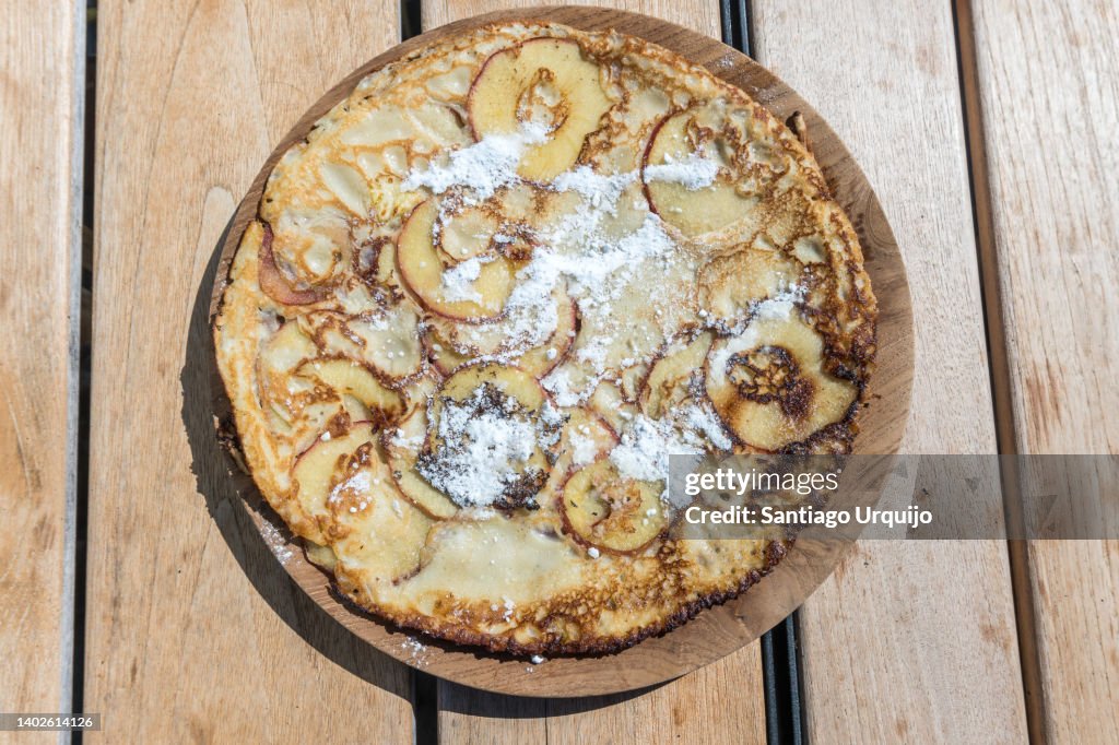 Close-up of apple pancake