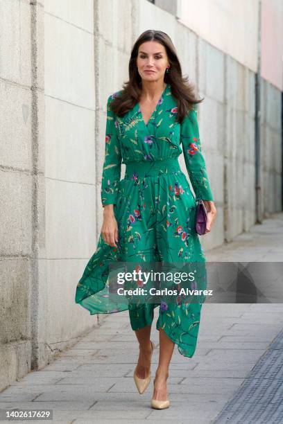 Queen Letizia of Spain visits the Official College of Physicians on June 13, 2022 in Madrid, Spain.