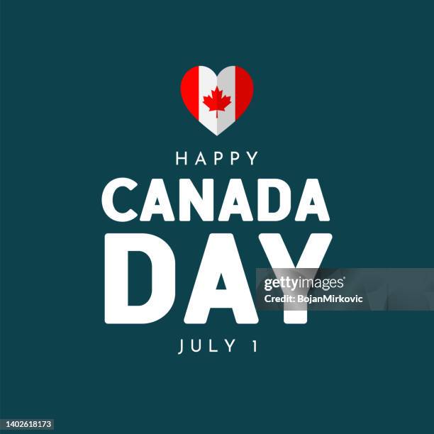 happy canada day poster with paper flag heart. vector - canada day celebration stock illustrations