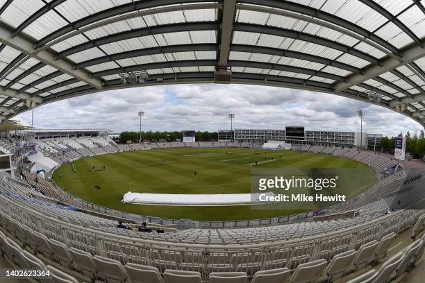 General view ahead of the LV= Insurance County Championship match between Hampshire and Yorkshire at Ageas Bowl on June 13, 2022 in Southampton,...