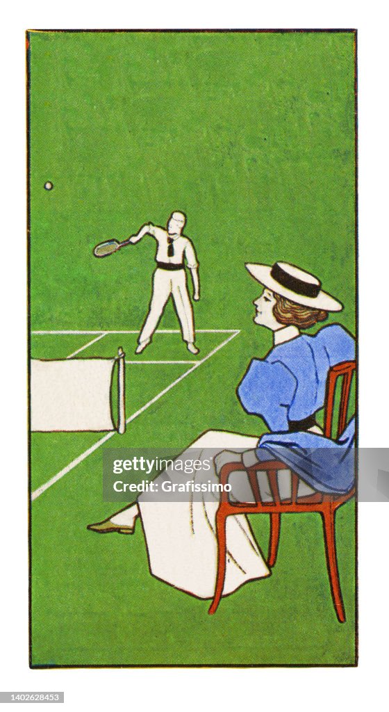 Les gens qui jouent au tennis sur gazon rt nouvelle illustration 1898