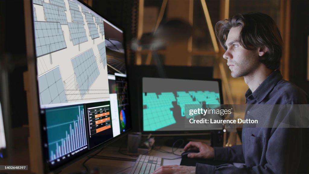 CAD solar panel array.