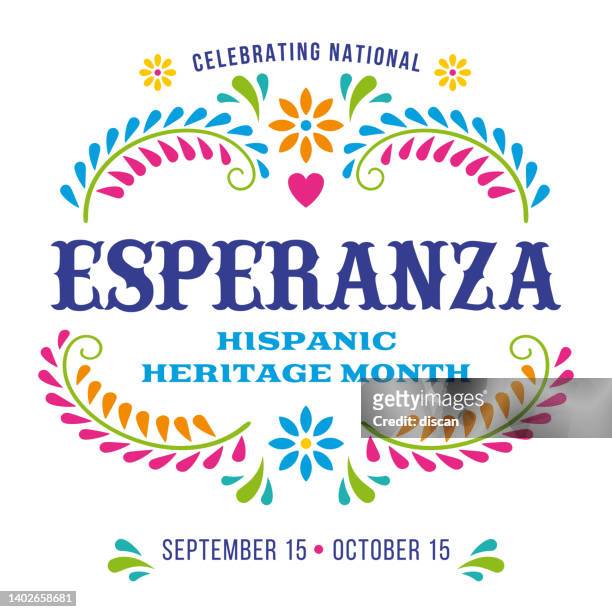 hispanic heritage month. vector web banner, poster, card for social media and networks. - mexican flower pattern stock illustrations