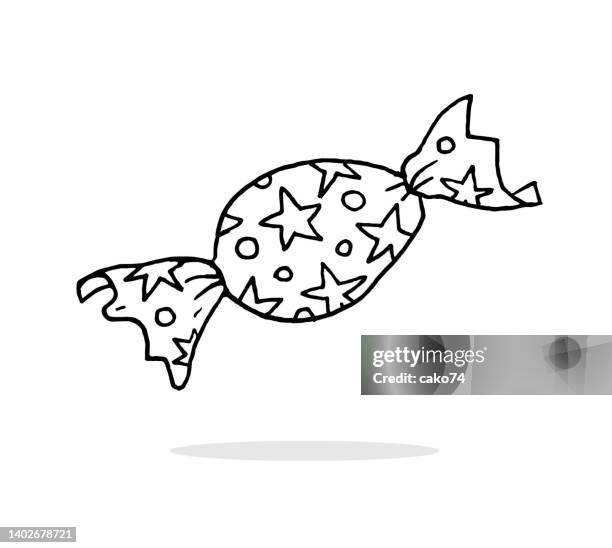 ilustraciones, imágenes clip art, dibujos animados e iconos de stock de caramelos dibujados a mano - envoltorio de dulce