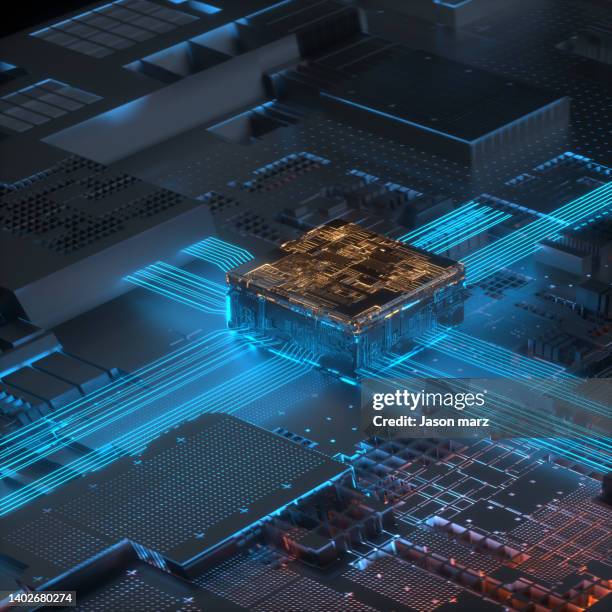cpu and computer chip concept - unité centrale photos et images de collection