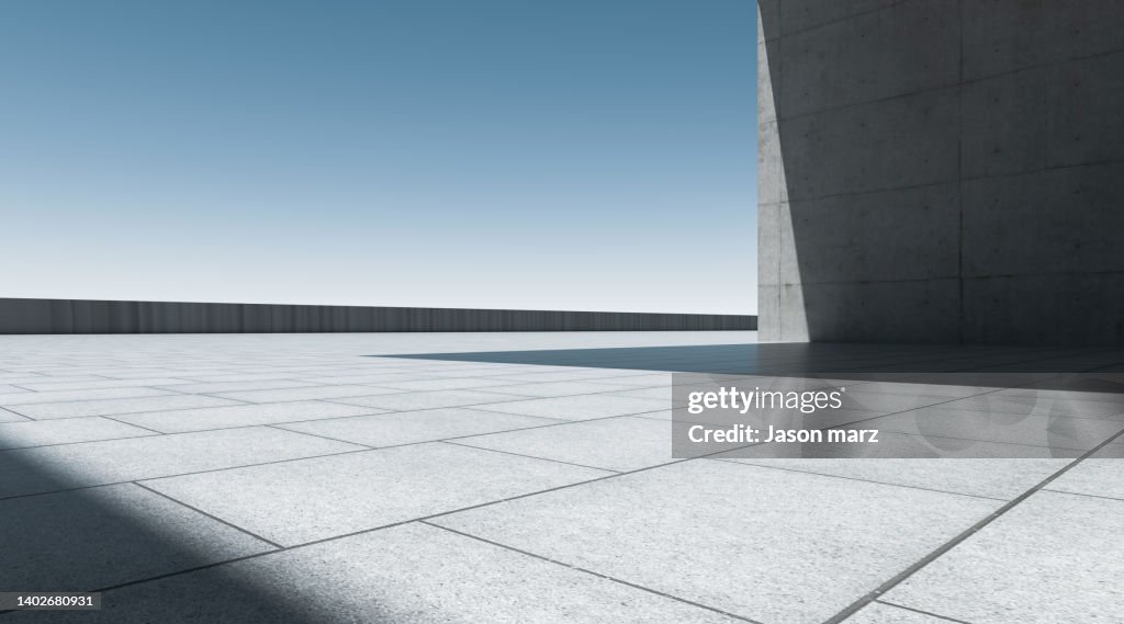 Rooftop and parking lot