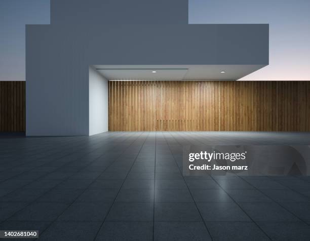 night in 3d city square - architecture wood stock pictures, royalty-free photos & images